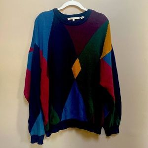 Perry Ellis Sweater XL Vinatge multi color